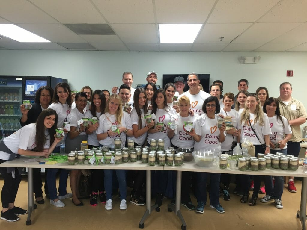 Northern Trust collects food and makes goodie jars for Good Deeds Day.