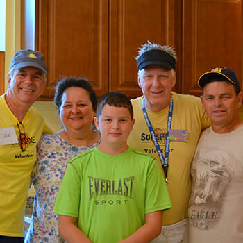 Andy Cesnickas and the Boggs family, one of many families that benefit from Camp Sunshine's programming.