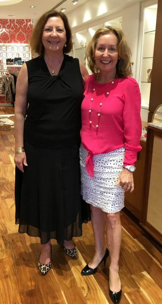Theresa Mallett (left) with June Christensen, President of the Society for the Performing Arts. 