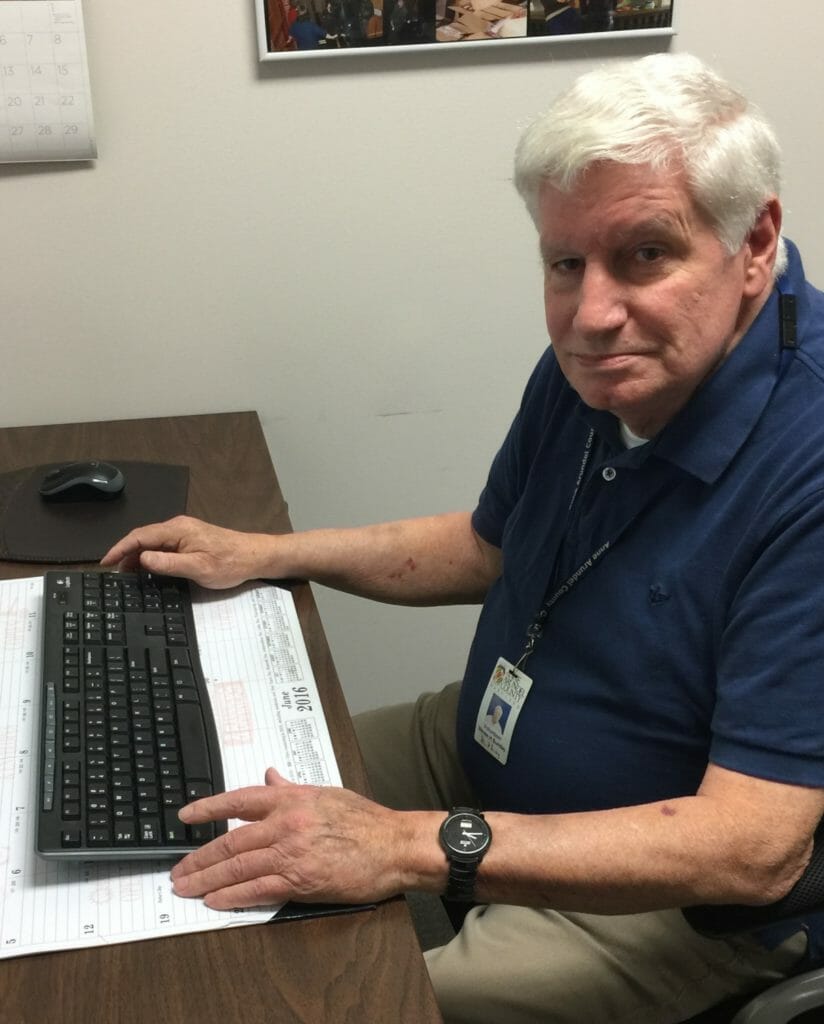 Steve Sunday works on Anne Arundel County Volunteer Center's web site.