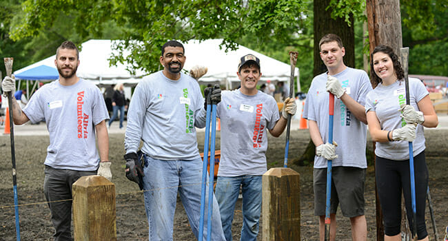Altria employees give a makeover to part of the Forest Hill Park in Richmond, Va.