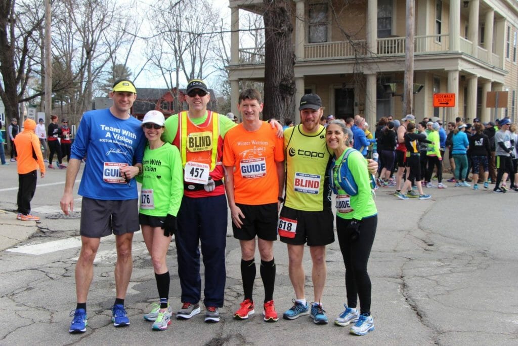 (first left) Seth Waterman with other volunteer guides and running partners/ courtesy Rebecca Trachsel 