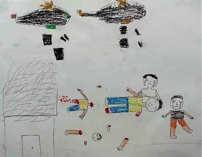 The picture drawn by a Syrian child.