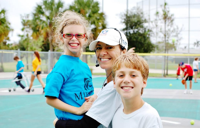Miracle League player Hailey (left) pictured with Julia Kadel and Jackson Kadel, Hailey's able-bodied buddy./Courtesy of Julia Kadel