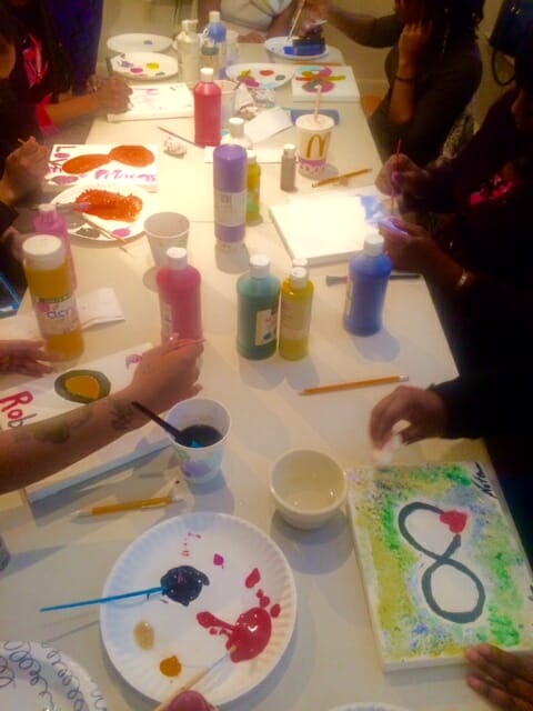 Attendees particpate in a multi-media visual arts workshop at Crossing Point Arts./Courtesy Anne Pollack