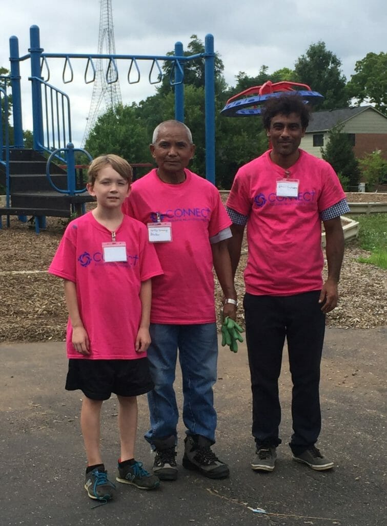 Giri (right) with volunteers at Northminster Presbyterian Church's annual service event, Connect Day./Courtesy Sheryl Rajbhandari   