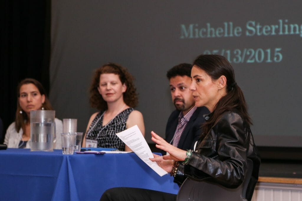 Veronique (right) moderating a panel at the Beyond Waste: Join the Recovery Revolution in Bedford and Beyond conference./Courtesy Veronique Choa Pittman