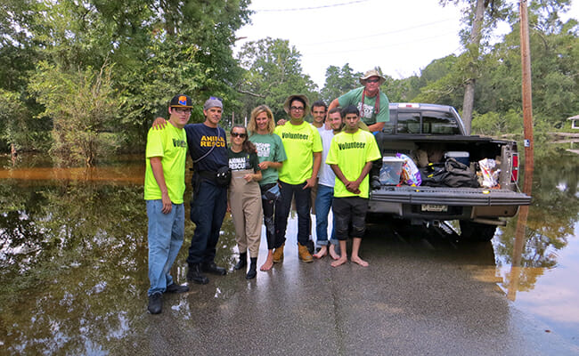 Kinship Circle volunteers arrived in Houston to rescue animals following the devastation of Hurricane Harvey.