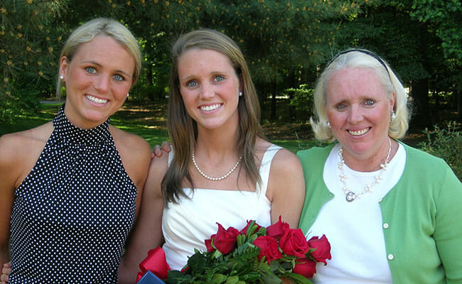Following the death of Yeardley Love (center), her sister Lexie and mother Sharon founded the One Love Foundation to educate people, especially young adults, on the signs of unhealthy relationships so that they or their loved ones can get out of an abusive relationship before it’s too late.