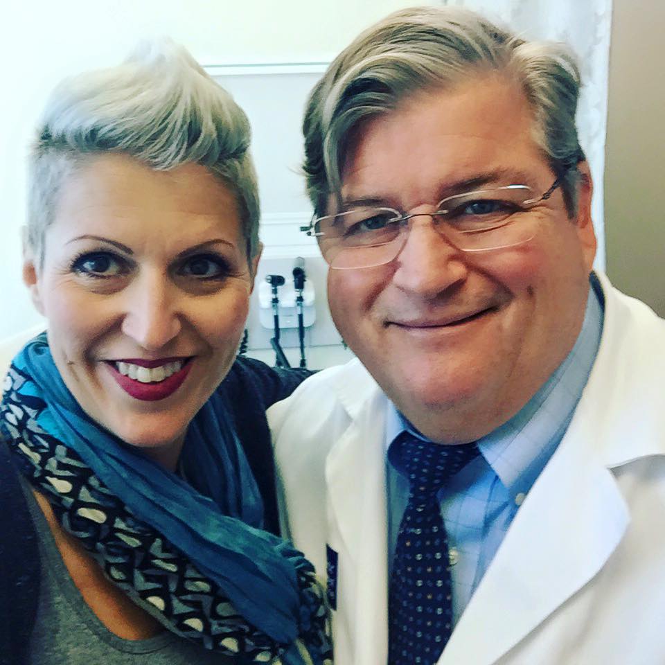 Heather and Dr. David Sugarbaker, her surgeon, at a check-up in Houston at the Baylor College of Medicine./Courtesy Heather Von St. James