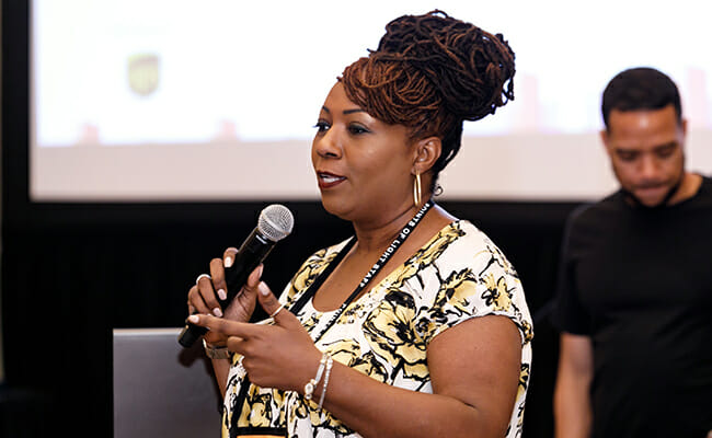 Terra Gay engages youth at the second annual Points of Light Youth Summit at the 2018 Service Unites conference in Atlanta. 