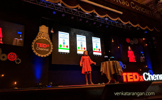 Gitanjali leads a 2018 TedxChennai speaker series. 