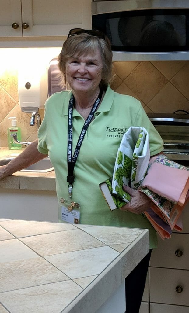 Carol Iddings in the kitchen at the Tidewell Hospice House in Port Charlotte Florida. Volunteers make homemade cookies and serve coffee to families at TIdewell. /Courtesy Carol Iddings