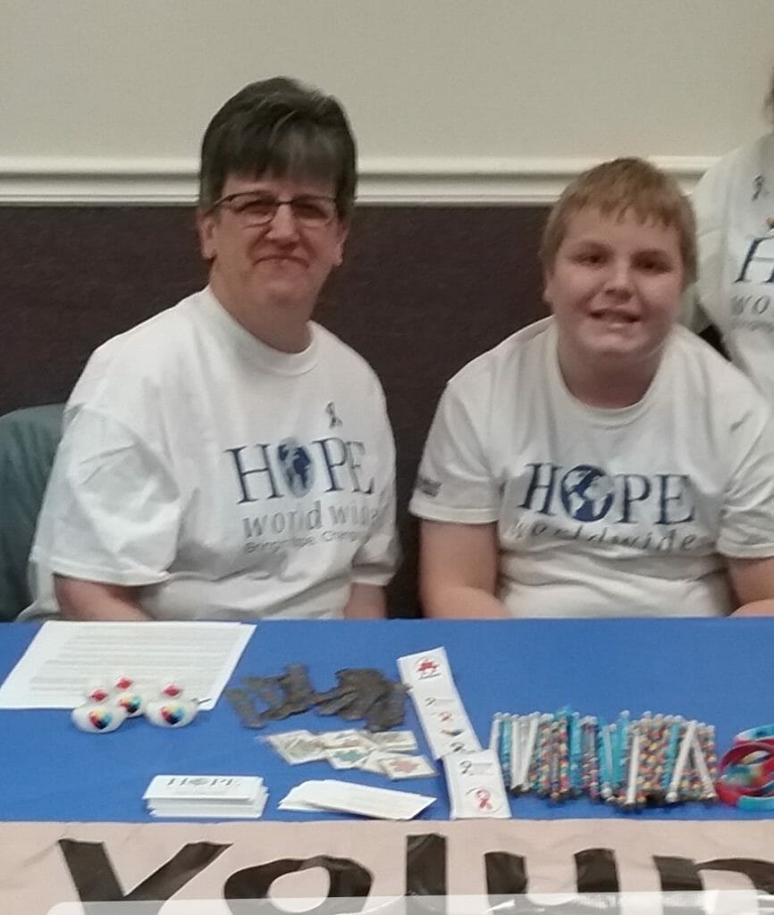 Cathy Morgado promoting HOPE worldwide Pioneer Valley Chapter autism support group locally./Courtesy Cathy Morgado