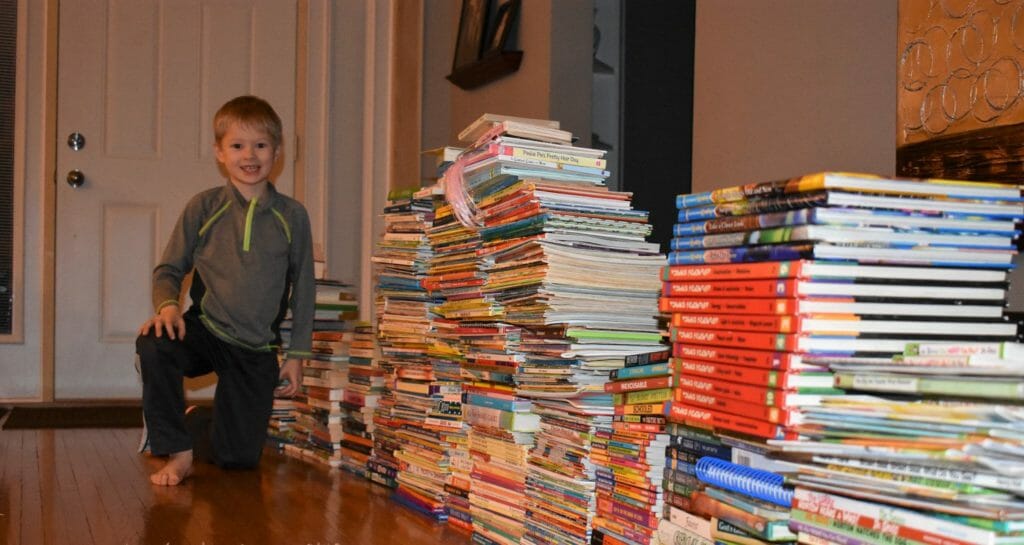 Beckham has collected over 7,000 books for donation since launching Beckham’s Bookshelf./Courtesy Lori Oldenettel