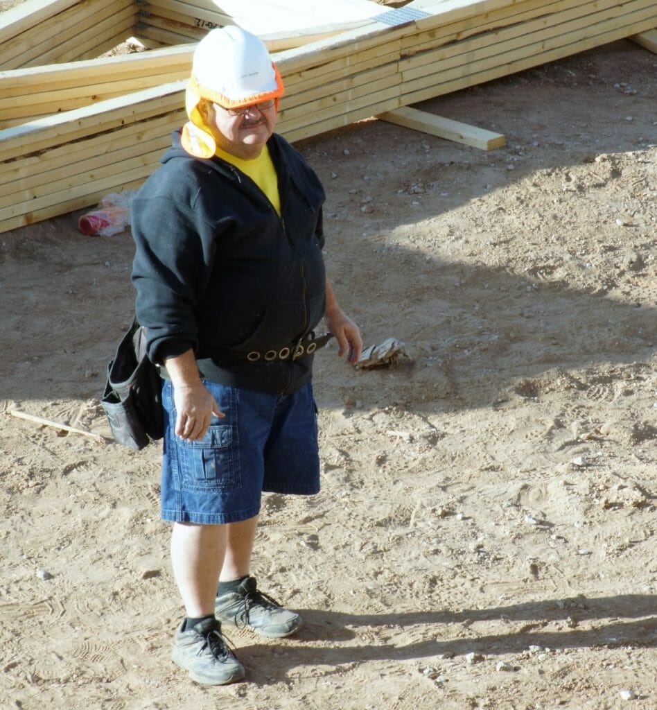 John Gemma takes a break from working on the roof of Habitat for Humanity house number 22./ Courtesy John Gemma