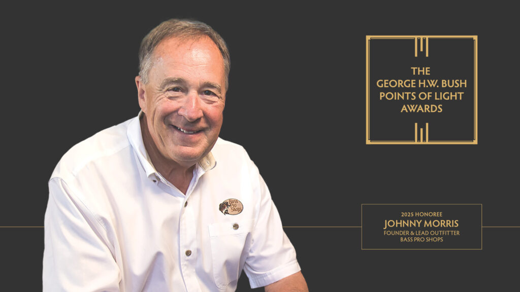 Points of Light Presents Bass Pro Shops Founder and Lead Outfitter Johnny Morris with Prestigious Honor, The George H.W. Bush Points of Light Award, to Culminate a Year of Recognizing Outstanding Volunteer Leaders